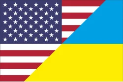 Флаг «Украина-США» (дружественный). Вариант-04 Флаг «Украина-США» (дружественный). Вариант-04