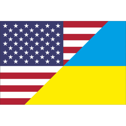 Флаг «Украина-США» (дружественный). Вариант-04 Флаг «Украина-США» (дружественный). Вариант-04