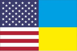 Флаг «Украина-США» (дружественный). Вариант-05 Флаг «Украина-США» (дружественный). Вариант-05