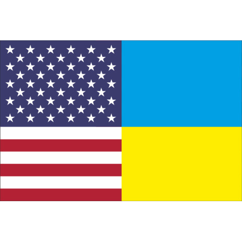 Флаг «Украина-США» (дружественный). Вариант-05 Флаг «Украина-США» (дружественный). Вариант-05