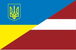Флаг «Украина-Латвия» (дружественный). Вариант-01