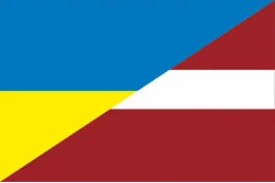 Флаг «Украина-Латвия» (дружественный). Вариант-02
