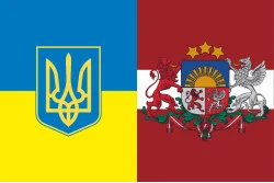 Флаг «Украина-Латвия» (дружественный). Вариант-04
