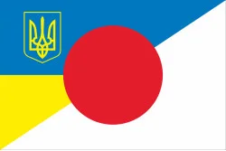 Флаг «Украина-Япония» (дружественный). Вариант-02