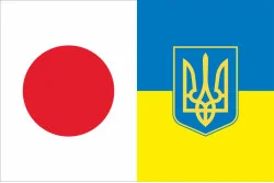 Флаг «Украина-Япония» (дружественный). Вариант-04