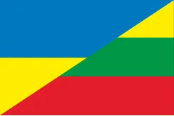 Флаг «Украина-Литва» (дружественный). Вариант-02