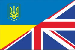 Флаг «Украина-Великобритания» (дружественный). Вариант-01 Флаг «Украина-Великобритания» (дружественный). Вариант-01