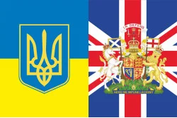 Флаг «Украина-Великобритания» (дружественный). Вариант-04 Флаг «Украина-Великобритания» (дружественный). Вариант-04