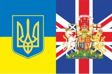 Флаг «Украина-Великобритания» (дружественный). Вариант-04 Флаг «Украина-Великобритания» (дружественный). Вариант-04