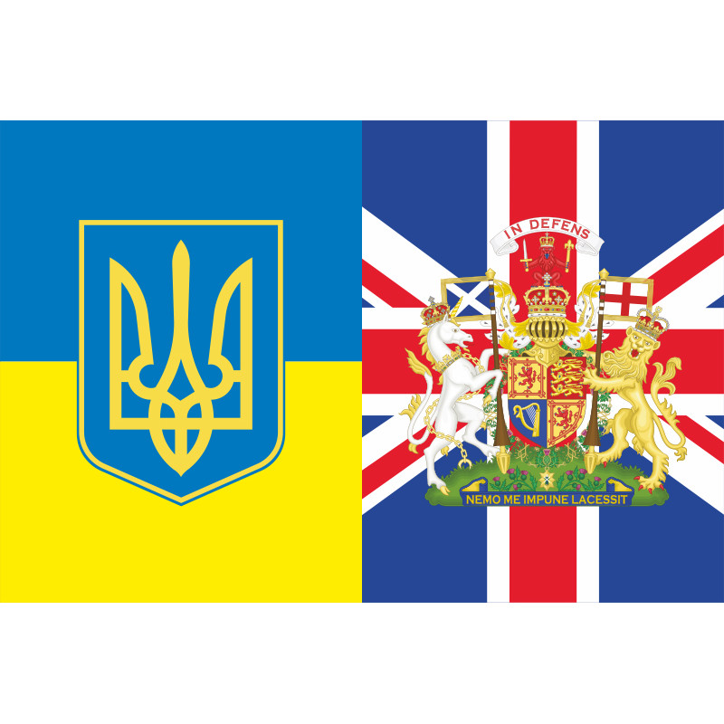 Флаг «Украина-Великобритания» (дружественный). Вариант-04 Флаг «Украина-Великобритания» (дружественный). Вариант-04