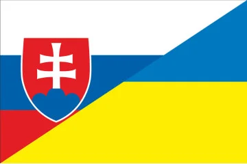 Флаг «Украина-Словакия» (дружественный). Вариант-01