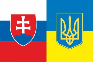 Флаг «Украина-Словакия» (дружественный). Вариант-03