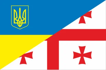 Флаг Украина-Грузия (дружественный). Вариант-02 Флаг Украина-Грузия (дружественный). Вариант-02