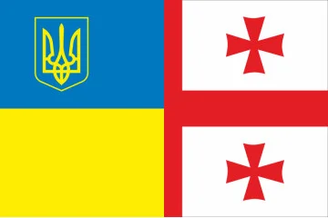 Флаг Украина-Грузия (дружественный). Вариант-03 Флаг Украина-Грузия (дружественный). Вариант-03