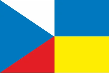 Флаг Украина-Чехия (дружественный). Вариант-01 Флаг Украина-Чехия (дружественный). Вариант-01