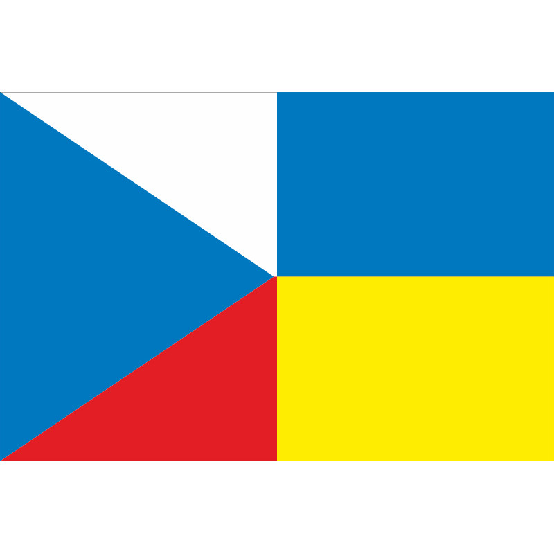 Флаг Украина-Чехия (дружественный). Вариант-01 Флаг Украина-Чехия (дружественный). Вариант-01