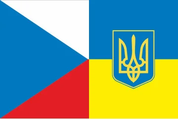 Флаг Украина-Чехия (дружественный). Вариант-02 Флаг Украина-Чехия (дружественный). Вариант-02
