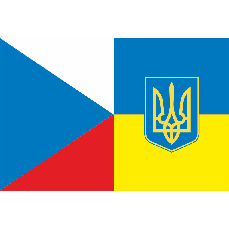 Флаг Украина-Чехия (дружественный). Вариант-02 Флаг Украина-Чехия (дружественный). Вариант-02