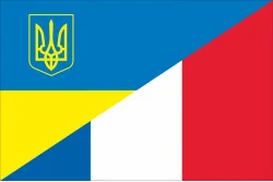 Флаг «Украина-Франция» (дружественный). Вариант-01 Флаг «Украина-Франция» (дружественный). Вариант-01