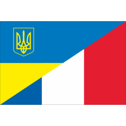 Флаг «Украина-Франция» (дружественный). Вариант-01
