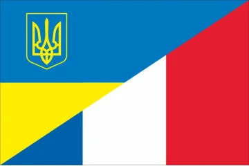 Прапор «Україна-Франція» (дружній). Варіант-01 Прапор «Україна-Франція» (дружній). Варіант-01