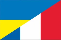 Флаг «Украина-Франция» (дружественный). Вариант-02 Флаг «Украина-Франция» (дружественный). Вариант-02