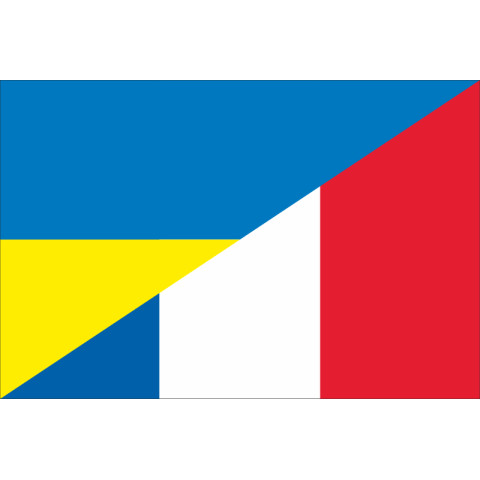 Флаг «Украина-Франция» (дружественный). Вариант-02
