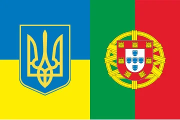 Прапор «Україна-Португалія» (дружній). Варіант-02