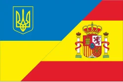 Флаг «Украина-Испания» (дружественный). Вариант-01 Флаг «Украина-Испания» (дружественный). Вариант-01