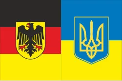 Флаг «Украина-Германия» (дружественный). Вариант-04 Флаг «Украина-Германия» (дружественный). Вариант-04