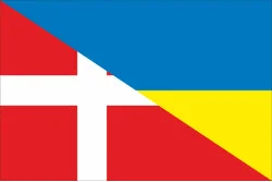 Флаг «Украина-Дания» (дружественный). Вариант-01 Флаг «Украина-Дания» (дружественный). Вариант-01
