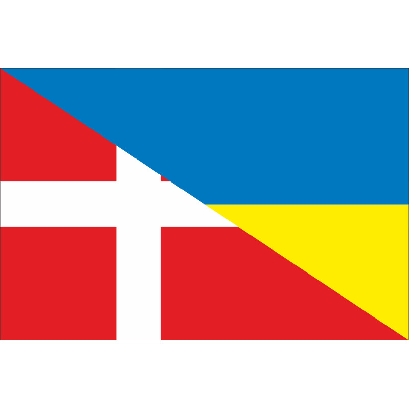 Флаг «Украина-Дания» (дружественный). Вариант-01 Флаг «Украина-Дания» (дружественный). Вариант-01