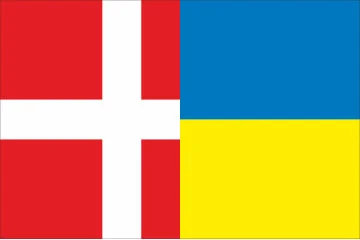 Прапор «Україна-Данія» (дружній). Варіант-02 Прапор «Україна-Данія» (дружній). Варіант-02