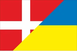 Флаг «Украина-Дания» (дружественный). Вариант-03 Флаг «Украина-Дания» (дружественный). Вариант-03