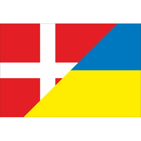Флаг «Украина-Дания» (дружественный). Вариант-03