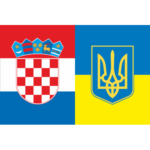 Флаг «Украина-Хорватия» (дружественный). Вариант-02