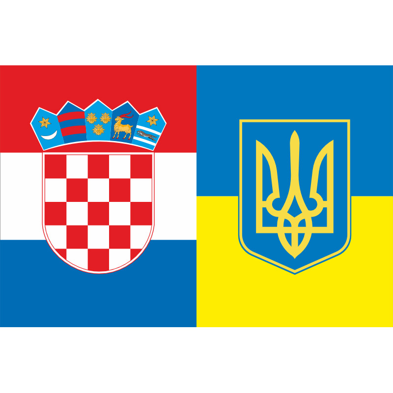 Флаг «Украина-Хорватия» (дружественный). Вариант-02 Флаг «Украина-Хорватия» (дружественный). Вариант-02