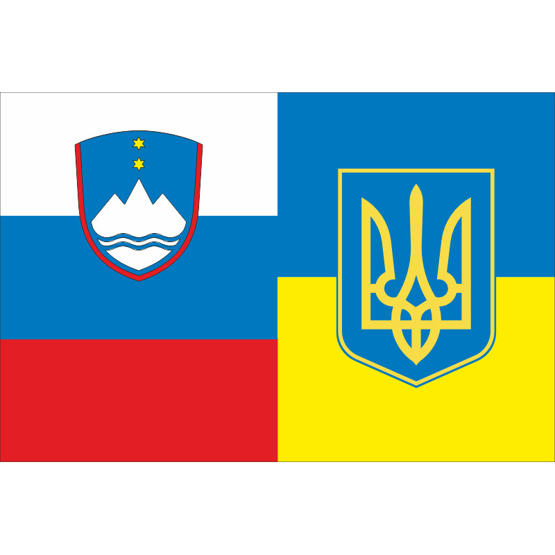 Флаг «Украина-Словения» (дружественный). Вариант-02 Флаг «Украина-Словения» (дружественный). Вариант-02
