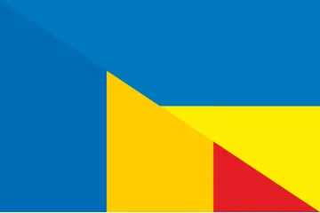 Флаг «Украина-Румыния» (дружественный). Вариант-02