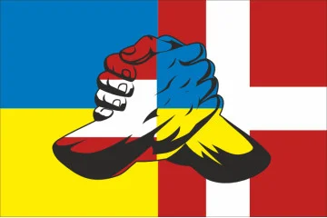Прапор «Україна-Данія» (дружній). Варіант-04 Прапор «Україна-Данія» (дружній). Варіант-04