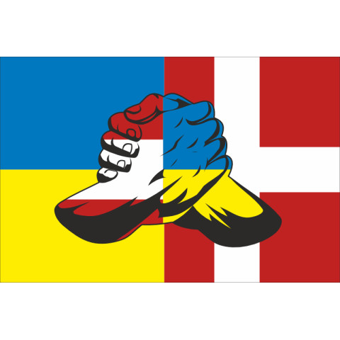 Флаг «Украина-Дания» (дружественный). Вариант-04