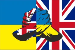 Флаг «Украина-Великобритания» (дружественный). Вариант-05 Флаг «Украина-Великобритания» (дружественный). Вариант-05
