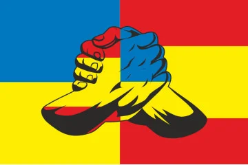 Флаг «Украина-Испания» (дружественный). Вариант-04 Флаг «Украина-Испания» (дружественный). Вариант-04