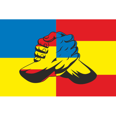 Флаг «Украина-Испания» (дружественный). Вариант-04