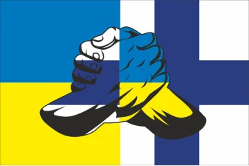 Флаг Украина-Финляндия (дружественный). Вариант-05 Флаг Украина-Финляндия (дружественный). Вариант-05