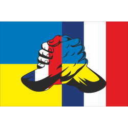 Флаг «Украина-Франция» (дружественный). Вариант-03