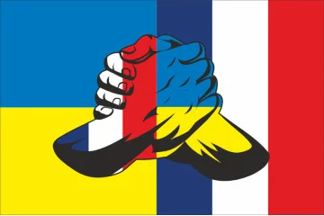 Прапор «Україна-Франція» (дружній). Варіант-03 Прапор «Україна-Франція» (дружній). Варіант-03