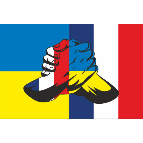 Флаг «Украина-Франция» (дружественный). Вариант-03