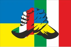 Флаг «Украина-Италия» (дружественный). Вариант-03 Флаг «Украина-Италия» (дружественный). Вариант-03