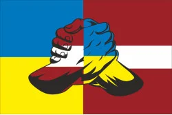 Флаг «Украина-Латвия» (дружественный). Вариант-05